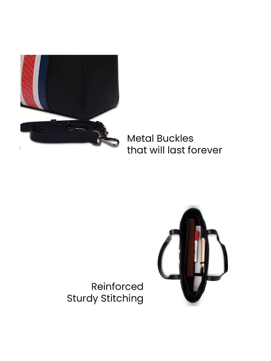 Sleek Black Tote Handbag - Timeless Elegance for Every Occasion