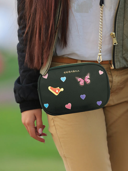 Trendy Green Hobo Sling Bag - Unique & Stylish