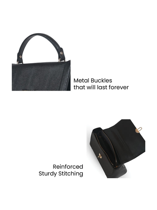 Sleek Black Satchel Sling Bag - Effortlessly Stylish