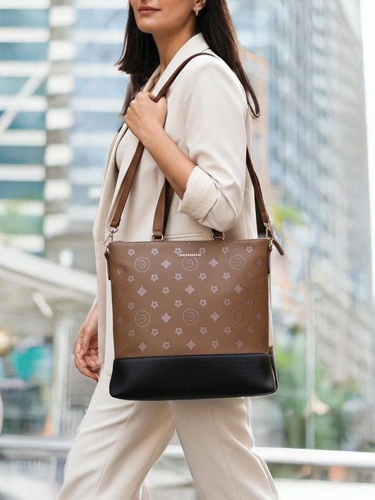 Stylish Brown Tote Handbag - Effortless Chic