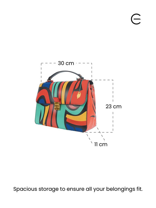 Vibrant Orange/Blue/Yellow Sling Bag - Bold & Functional