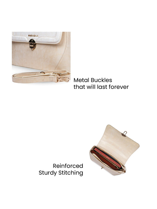 Elegant White Satchel Sling Bag - Fresh & Fashionable