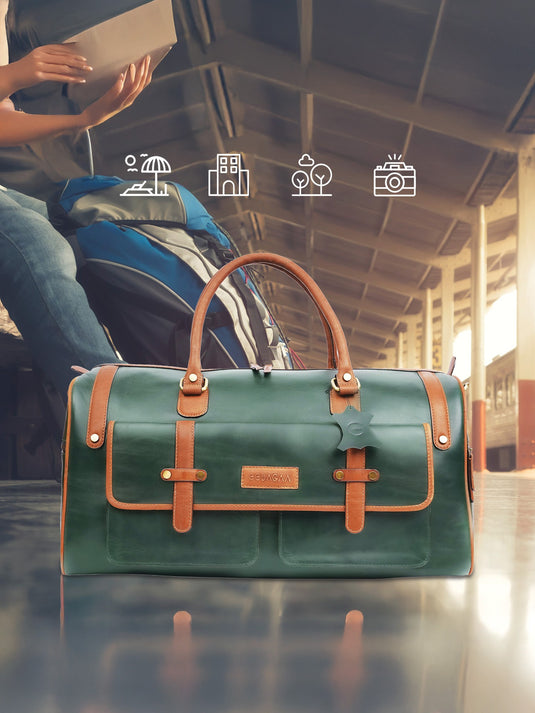 Sporty Green Duffle Bag - Perfect for Travel & Gym