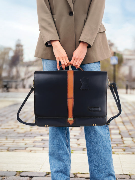 Timeless Black Portfolio Bag - Essential for Professionals