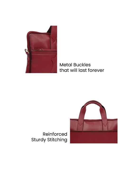 Bold Red Laptop Bag - Stylish & Functional for Professionals