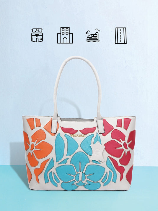 Colorful Red & Blue Orange Tote Handbag - Perfect for Any Adventure