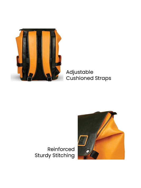 Versatile Green & Yellow Backpack - Ideal for School or Travel